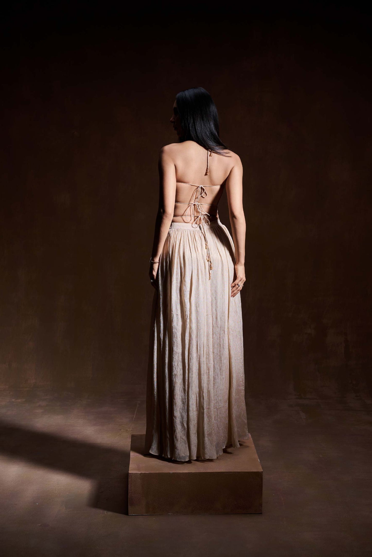 Champagne Embroidered Sharara Set