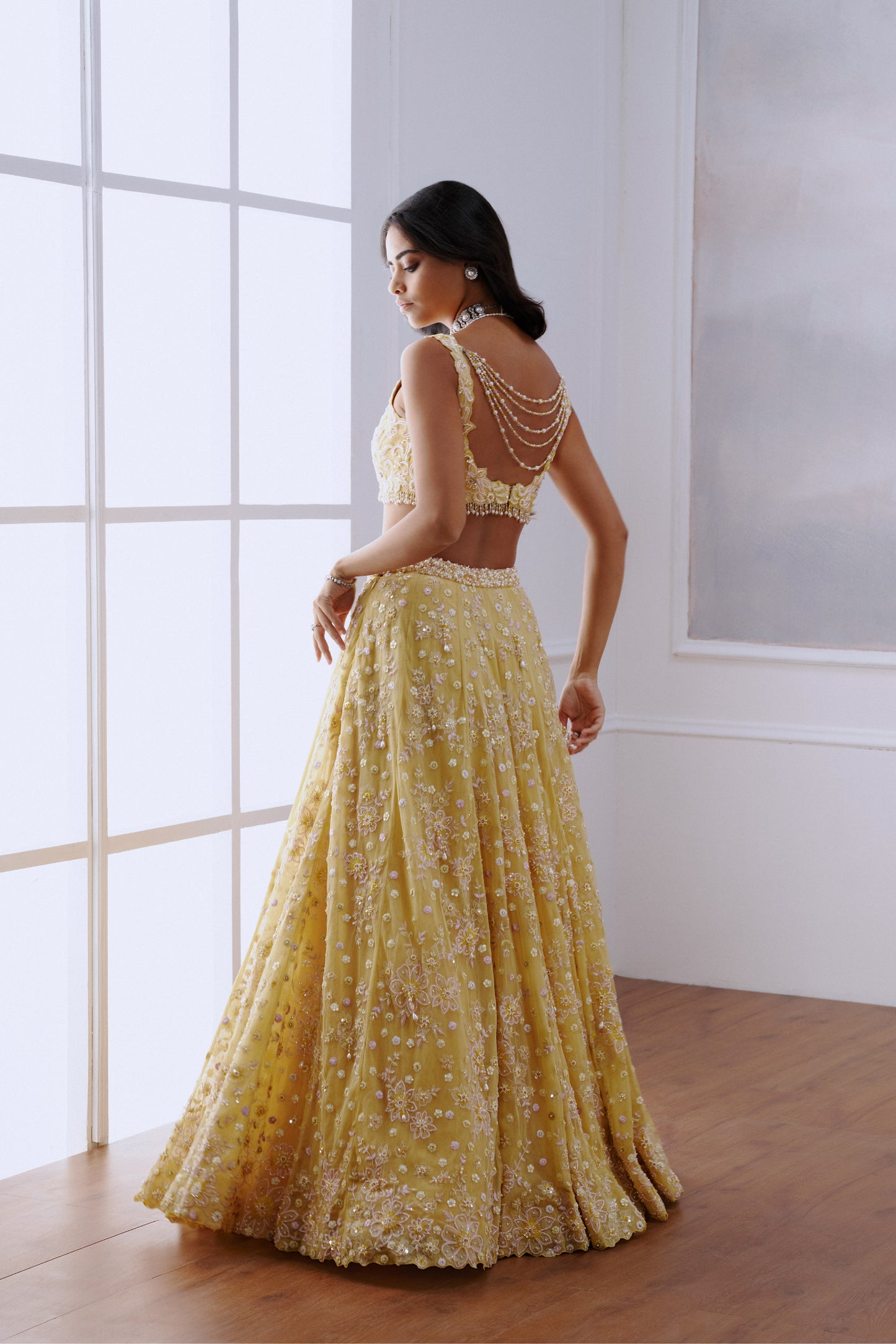 Butter Yellow Floral Lehanga Set