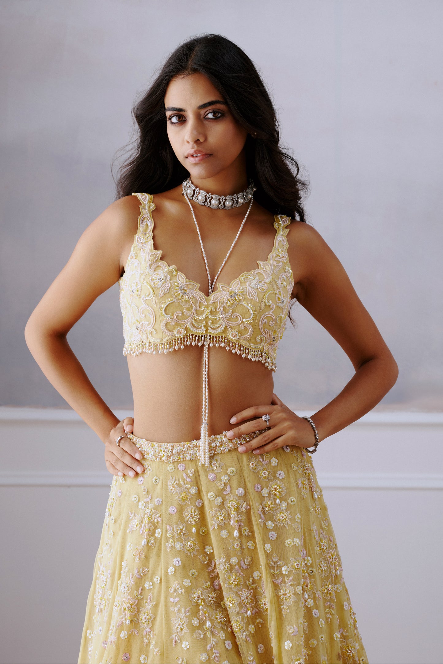 Butter Yellow Floral Lehanga Set