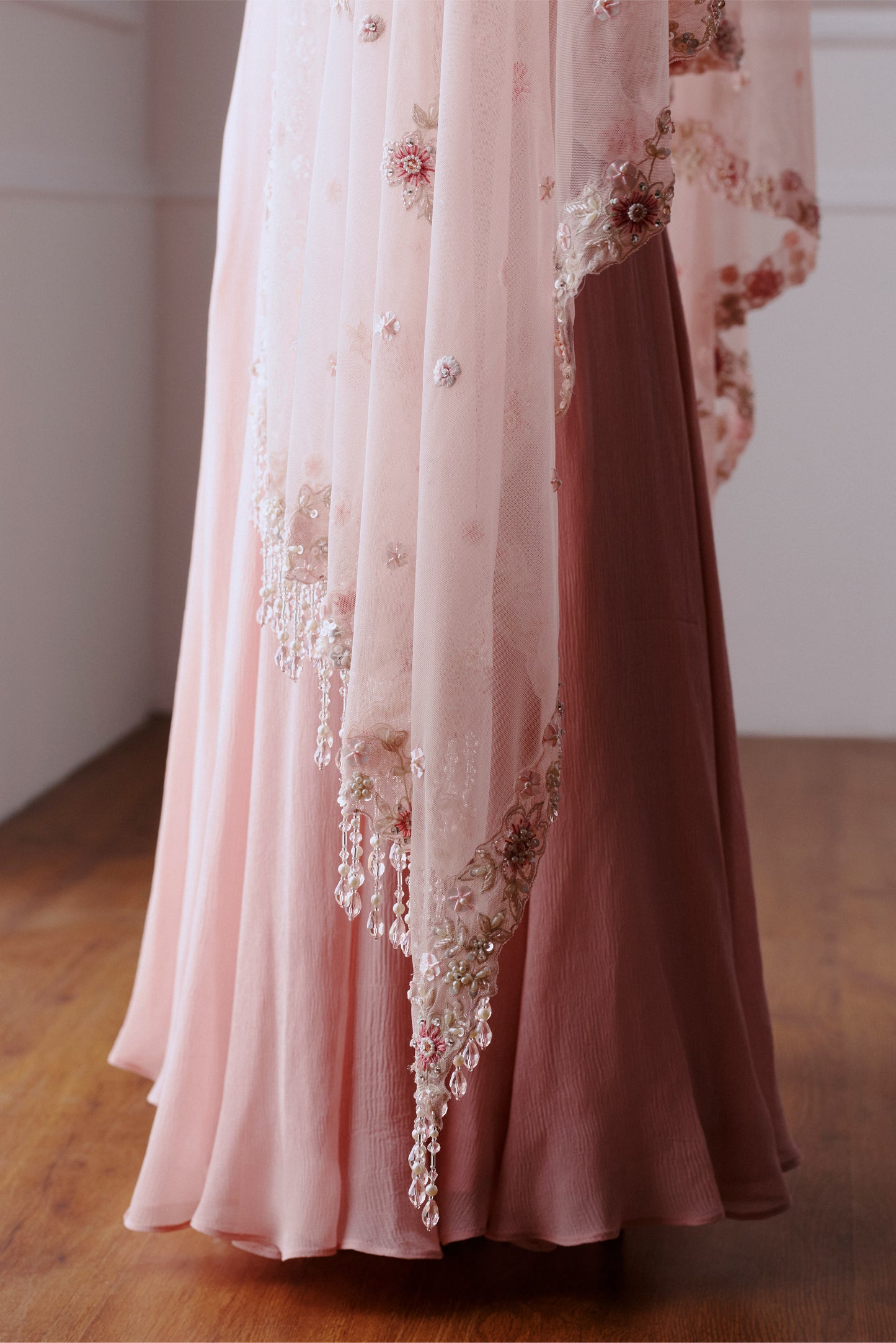 Blush Pink Floral Kurta Pant Set