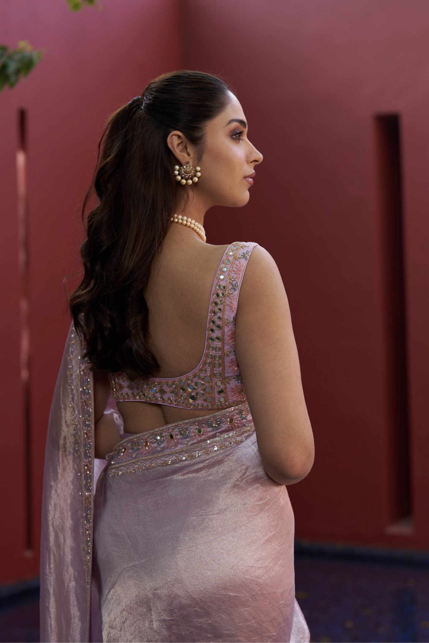 Lilac Pure Tissue Sari